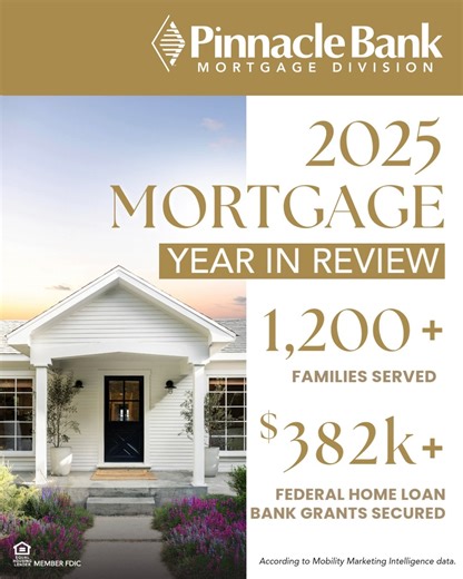 1,200 families. $382,500 in grants. Countless dreams come true. In 2025, our Nebraska Mortgage Division had the pleasure of helping over 1,200 families achieve homeownership. In addition to finding them the right loan, we helped clients secure thousands in Federal Home Loan Bank grants for downpayment and closing cost assistance. Thank you to each and every one of our mortgage clients for putting your trust in us! It was truly a privilege to serve you. We cannot wait to see what 2026 has in stor