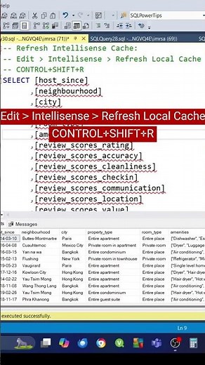 SQL Refresh SSMS Cache to remove those Red Wavy Lines #ssms #sqlserver #sqlforbeginners #sqltips