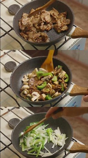 Juicy Beef with Mushrooms 🍄 Easy Skillet Recipe 4K #food #eggplantfritters #4k