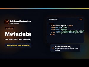 HTML Elements: Metadata - Head Metadata Explained