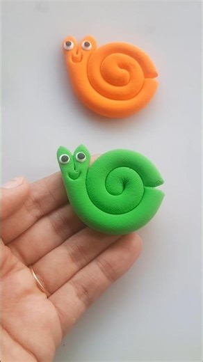DIY idea 💞 How to make easily snail 🐌 with Super clay #trend​ #clay​ #music​ #funny​ #clay​