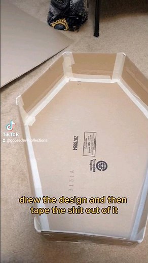 Coffin Shelf: Coffin DIY: Cardboard Crafts: Coffin Cabinet: DIY Home Decor: Halloween Decor