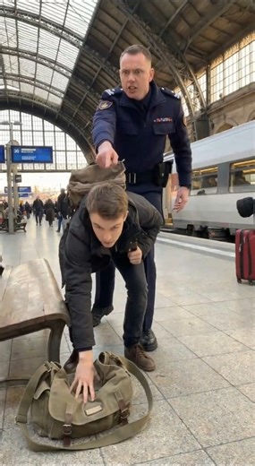 He Tried to Touch the Bag… Officer Stopped Him 😳 #Kindness