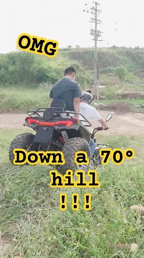 Riding Down a Crazy Steep Hill on ATVs 🚀#shorts