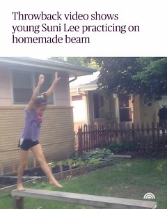 624K views · 25K reactions | Gymnast and all-around champion Suni Lee practiced on a homemade balance beam that her dad built her when she was younger. “I couldn’t afford a real beam, so I built one,” Lee’s father, John, told TODAY. “And it's still here. Matter of fact, it's in the backyard right now,” he said. More: https://on.today.com/2V0OFGw | Today Show | Facebook