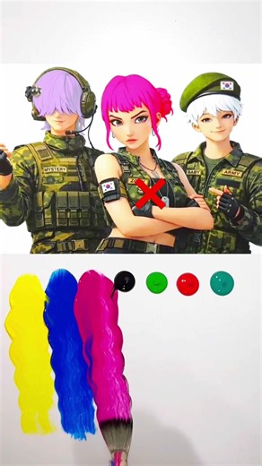 Can you guess the real hair color?🤔 In today's video we're diving into the viral Military Dance!