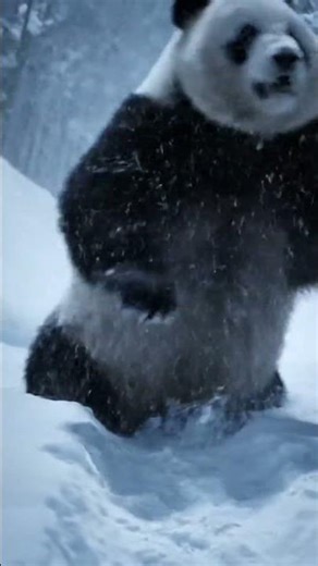 Panda Gets Stuck in Freezing Wind and Rolls Away | Funny & Adorable Winter Moment | Nebula Shots