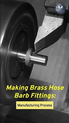 Making Brass Hose Barb Fittings: Manufacturing Process ⚙️ #brass #cnc #shorts #engineering #machine
