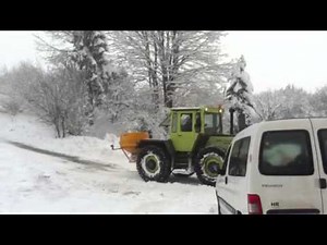MB trac snow plowing