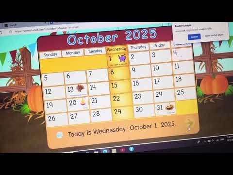 Starfall ￼Let’s make a calendar, October 2025 ￼
