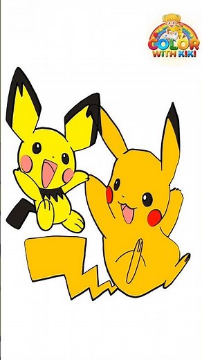 Learn to Draw Pikachu and Pichu Pokemon - Drawing and Coloring Tutorial for Kids