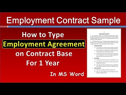 How to write Employment Contract for Sales Manager in MS Word | Job Employment Agreement Sample