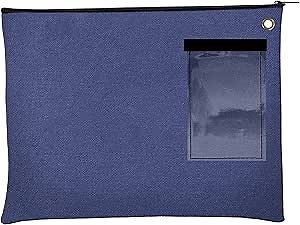 BankSupplies Canvas Interoffice Mailer, 14 oz. - 14W x 11H - Royal Blue - Transit Bag - Large Zipper Bag with Grommet - Use with Padlock or Zip Tie for Security - Interoffice Mail Bag