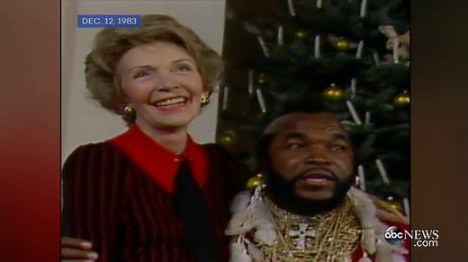 ARCHIVAL VIDEO: Nancy Reagan Sits on Mr. T's Lap for Christmas