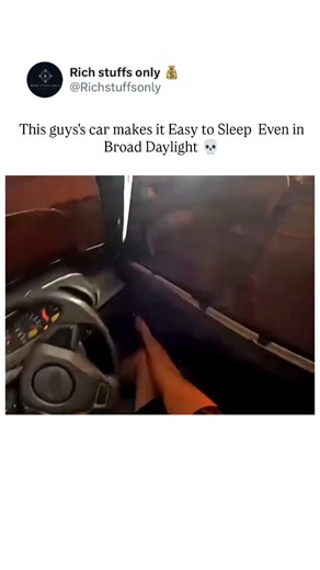 Rich Stuffs Only 👑 on Instagram: "From the outside, the car looks ordinary, until you try to look inside and see absolutely nothing. The side windows and even the front windshield are covered in such deep black tint that it feels like midnight trapped inside the car, even in broad daylight. Sun blazing, roads shining, and yet the cabin is pitch dark, almost unreal. It’s the kind of setup that makes sleeping in the car effortless at any hour. Even the police were shocked when they saw it. Office