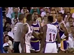 Magic Johnson elbows Isiah Thomas - Game 3, 1988 Finals