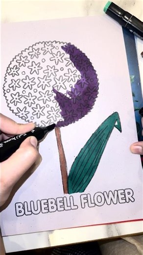 Bluebell Flower Coloring 🌸 | Easy Flower Coloring for Kids & Beginners