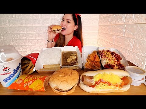 JOLLIBEE MUKBANG | spaghetti, chicken, burger, jolly hotdog etc.