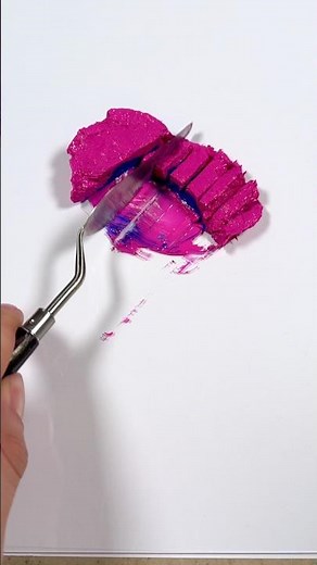 Frozen paint - chopped and melted #colormixing #paintmixing #tappingsounds #asmrart #satisfying