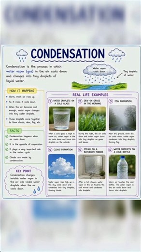 Condensation Explained with Real-Life Examples | Water Cycle | Class 6, 7 & 8 Science 🌧️