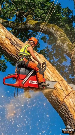 Precision cutting in the sky #shorts #treecutting #skills