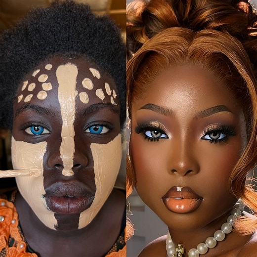 I transformed my cousin into this picture 👆😱 makeup tutorial #hair #makeup #haircut #comedy #makeupartist #makeuptutorial #qmakeuplook #wedding #cute #Beyonce #balueivy #MakeupTransformation #reels #rihannafenty #rihanna #rihannalove #beautytips #beautyhacks #beauty #fashiontrendsqqQA11Q1q | Mary J Black