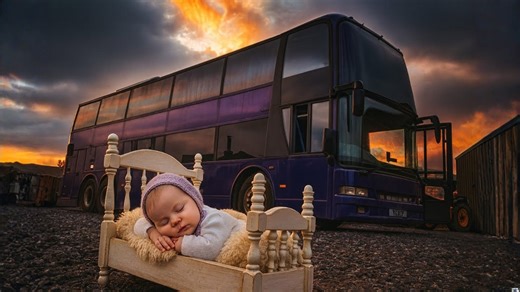 You Won’t Believe Where Our Newborn Is Sleeping on the Bus!