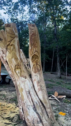 #chainsaw #woodcarving #woodworking #art | Chainsaw Carved