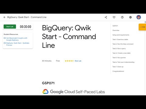 BigQuery Qwik Start Command Line GSP071