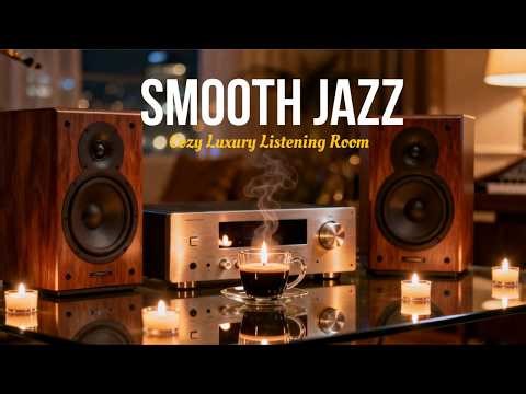 Smooth Jazz Night Cozy Luxury Listening Room | Relax & Unwind