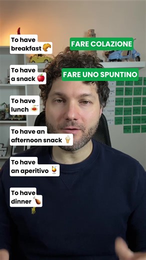 🇮🇹 Ciao amici! 👋 In today’s Italian lesson, we’re reviewing meals in Italian the verbs Italians actually use 🍝 ☕️ So tell me… what’s your favorite meal? colazione / pranzo / cena / aperitivo? 👇 😄 (And yes - the verb changes too: fare colazione, pranzare, cenare…) 📌 Save this Reel so you can use these words the next time you eat in Italy 🇮🇹 📩 Want to build your Italian vocabulary faster? 🔗 Click THE LINK in BIO to get my FREE guide: 100 Most Common Italian Words in Context (perfect for