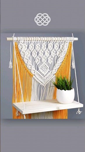 DIY Macrame Shelf Wall Hanging #macrame