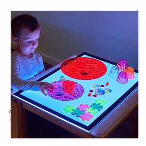 [Hot Item] RGB Color Change Kids Educational Play Sensory Preschool LED Light Table Light Pad Panel