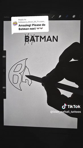 Drawing Batman Letters | How to Draw Batman Symbol Tattoo