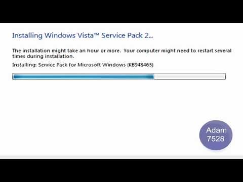 Installing Windows Vista Service Pack 2