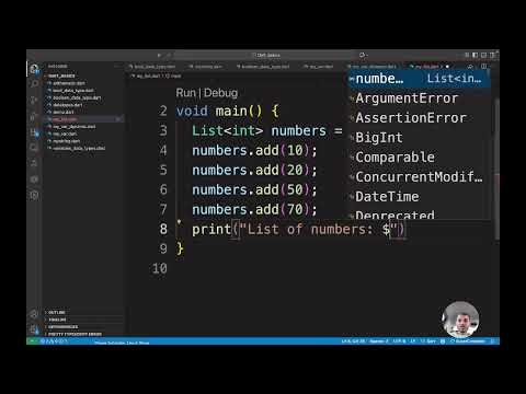 Dart Programming Tutorial | List in Dart – Create, Add & Display Elements