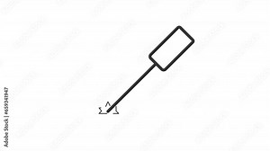 2D black simple thin line animation of welding torch, HD video with transparent background, seamless loop 4K video representing railway industry.