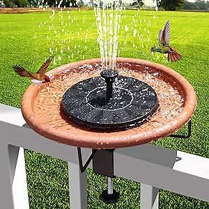 VANPET Solar Bird Bath Fountains, Bird Bath Bowl with Solar Fountain Pump, Solar Powered Water Fountain Combo Set with 5 Water Spray Types for Outdoor Garden Yard Patio Lawn