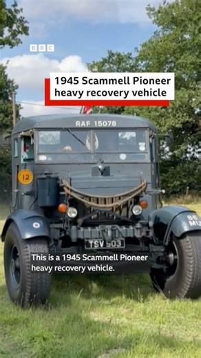 Nigel Everett restored a 1945 Scammell Pioneer recovery vehicle after purchasing it in 1978. Five years earlier, in 1973, the Scammell vehicle pulled out the remains of the Hawker Hurricane which crashed in 1940 off the coast of Walton-on-the-Naze. This event, and a Halifax plane crash in 1945, are being remembered at the Naze Tower with the Battle of Britain Memorial flight flypast. | BBC Essex