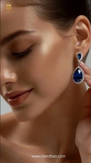 Stunning Blue Sapphire Jewelry✨ Luxury Fashion Photoshoot #shorts