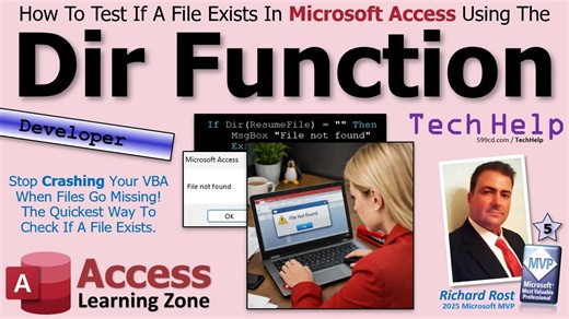 How To Test If A File Exists In Microsoft Access VBA Using The Dir Function