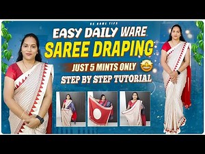 Easy saree draping🤩🥻||Beginners saree draping tutorial ||How to wear saree perfectly ||Rs home tips