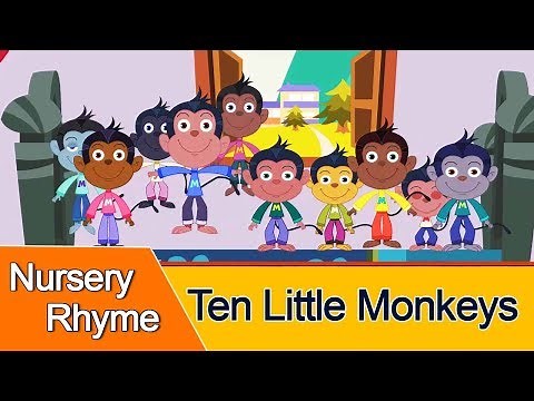 Ten Little Monkeys Jumping On The Bed - Children Nursery Rhyme