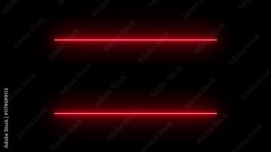 Only red neon lights flicker animation with black background. 4K looped animation. Seamless loop animation of glowing neon lines streaming across on black background