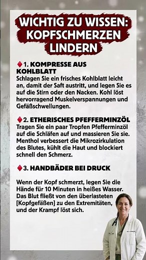 WICHTIG ZU WISSEN: KOPFSCHMERZEN LINDERN 🧠💆‍♀️
