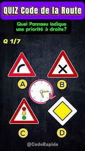 QUIZ Code de la Route 🚦🔥 Apprends le Code de la Route en toute simplicité avec @coderapide ! 📖✨ Des astuces, des quiz et des conseils pour réussir ton examen 🎯✅ Abonne-toi et prends la 🌙💝⛈️ | Bonneconduite