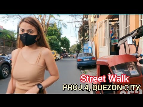 Project 4, Quezon City.Philippines -Virtual Walking Tour | Street Ambience [4K]