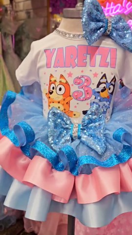 Blue Puppy Birthday Tutu Outfit – Custom Girl Party Dress – Cartoon Dog Inspired Theme - Etsy