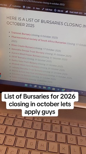 Bursaries for 2026: Apply Before October Deadline