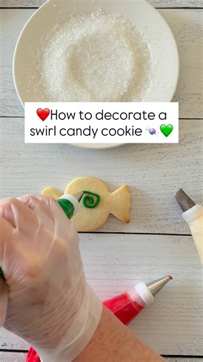 Goodies- Sweets&Treats | TUTORIAL for swirl candy cookie! You can use any colors for these! Always buttercream! Cutter, tips, bags, coloring and sugar all linked... | Instagram